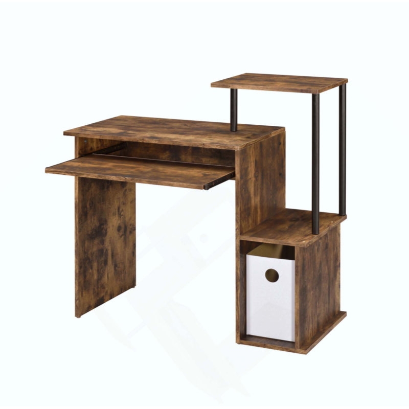 Bureau d'ordinateur avec plateau à clavier et rangement, parfait pour le bureau personnel et le bureau