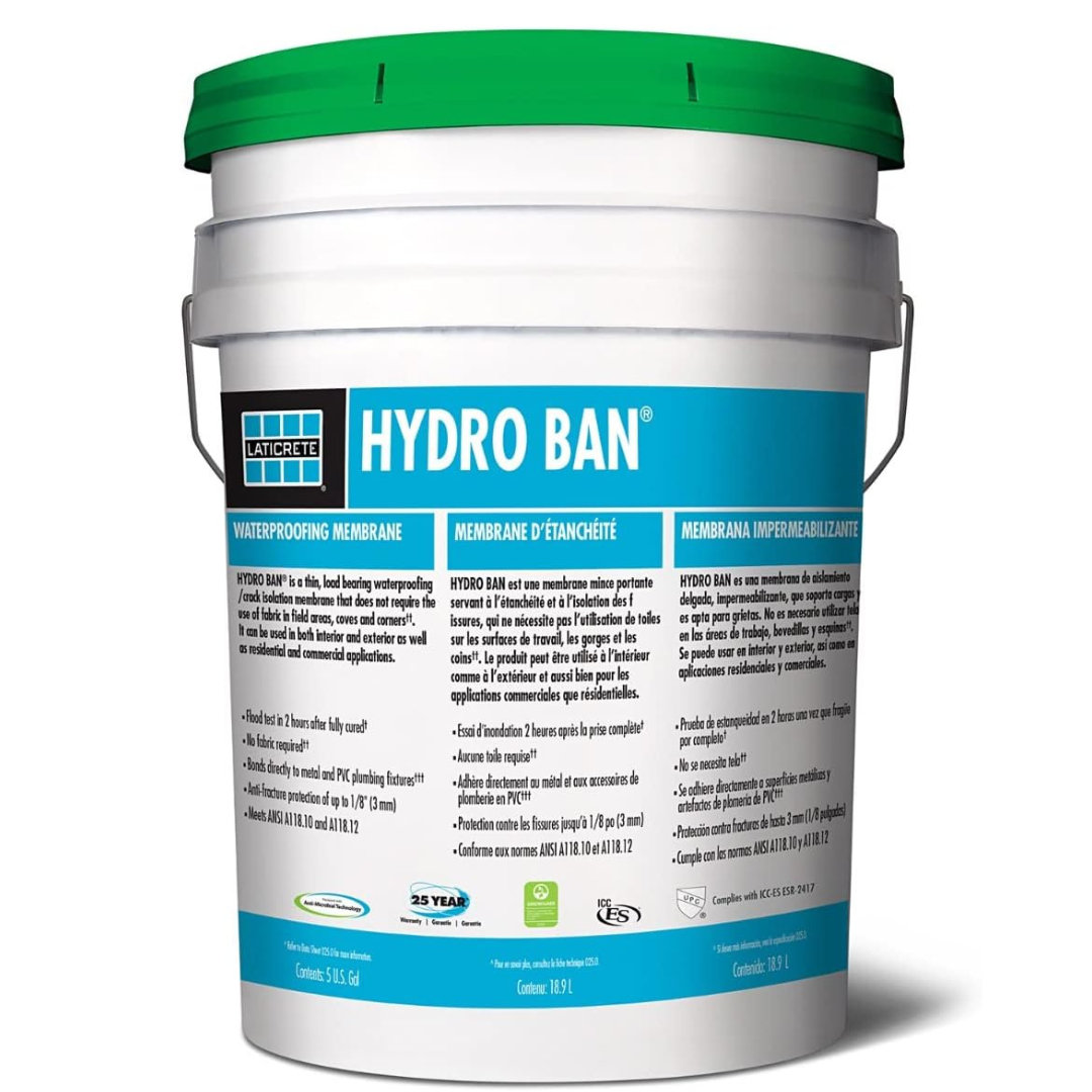 Laticrete Hydro Ban Waterproofing Crack Isolation Membrane 5 Gallons ...