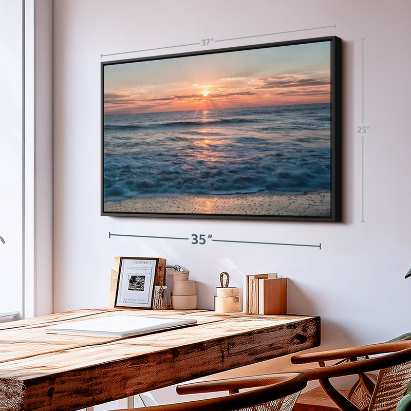 Plage "Lever de soleil sur l'océan", H 25 po x l 37 po