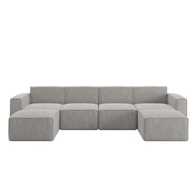 Bridgetown Contemporary 6 Piece Modular Sectional Sofa with 2 Ottomans