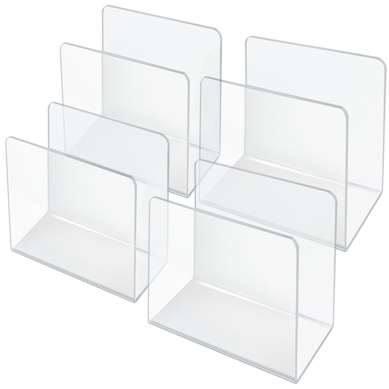 Clear Acrylic Desk File Holder- Large, 4-Pack