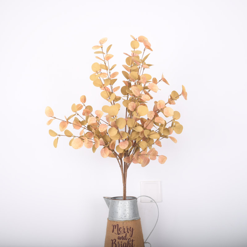 24" Fall Eucalyptus Spray Long Stems For Vase Filler Table Decoration, Brown