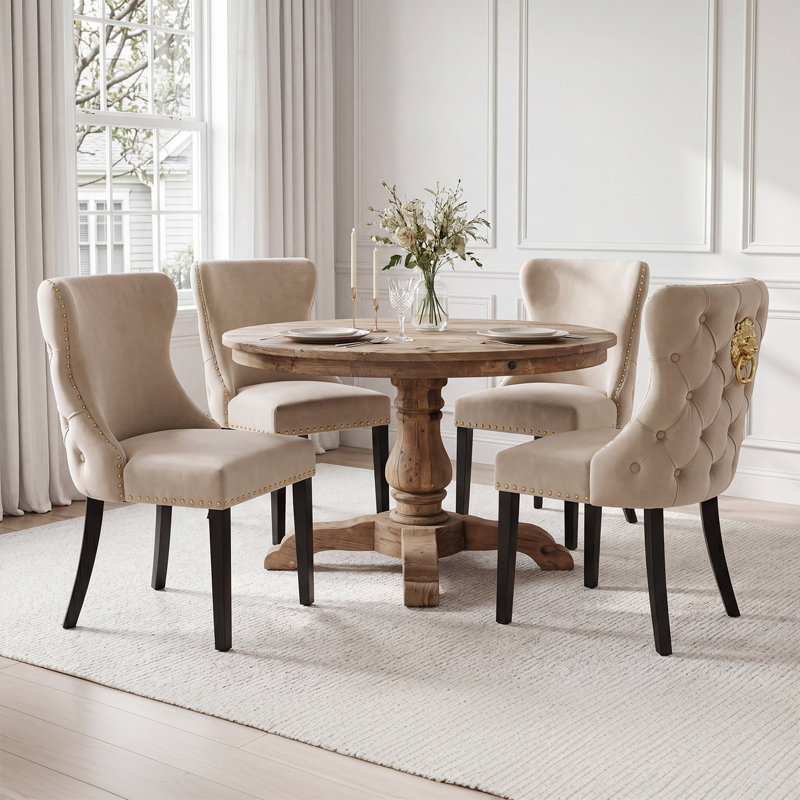 51cm H Velet Upholstered Accent in Khaki, 4