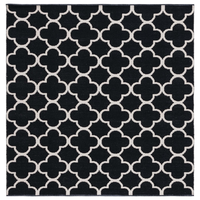 Desota Hand Woven Cotton Geometric Rug, Square 6'