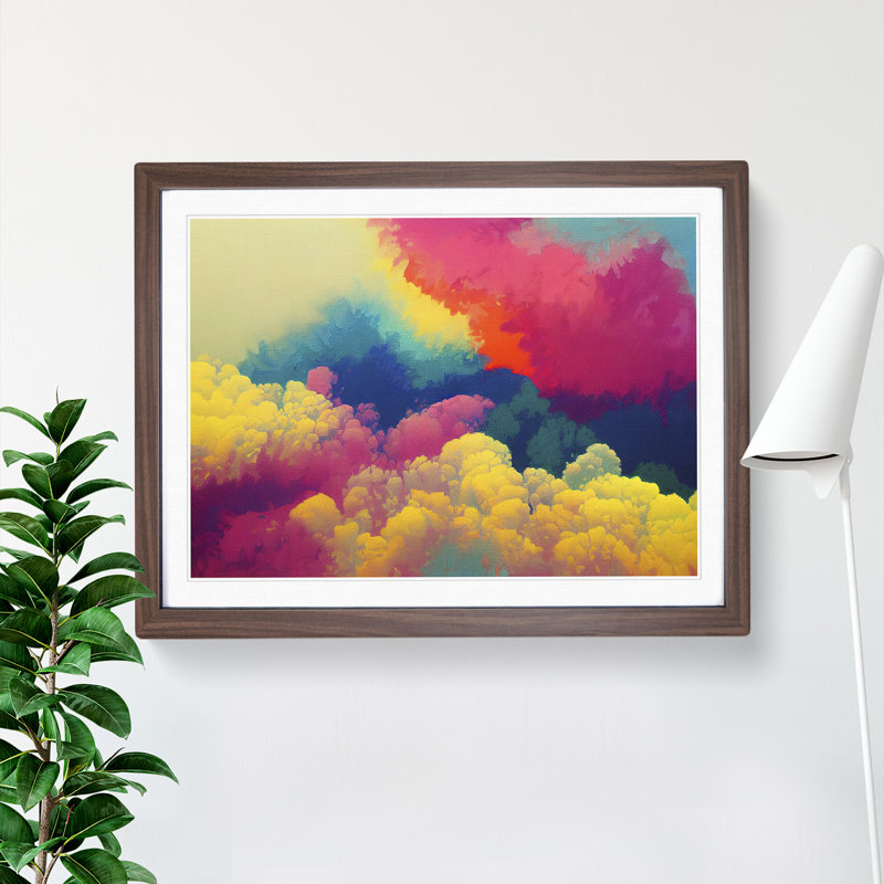 Abstract Cloudy Sky - Framed Print, 46cm H x 64cm W x 2cm D, Walnut