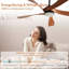 Ventilateur de plafond de 52 pouces avec lumière, ventilateur de plafond à hélice moderne avec mémoire à DEL à intensité variable - moteur à courant continu silencieux, 6 vitesses 5000 CFM, minuterie, réversible, pour la chambre à coucher du salon, ETL / FCC