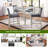 5 Piece Counter Height Table Set, Wooden Kitchen Table Set With Square Table And 4 Upholstechairs, Counter Height Dining Table With Crystal Decoration And Chair Set