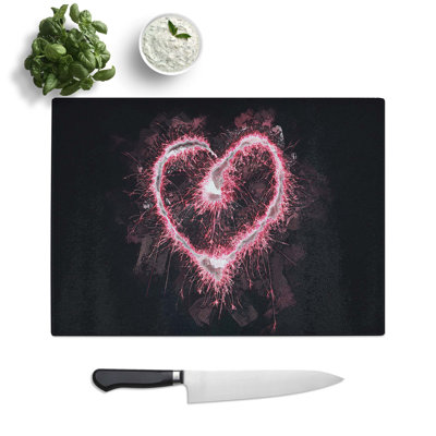 Tempered Glass Spark of Love Chopping Board