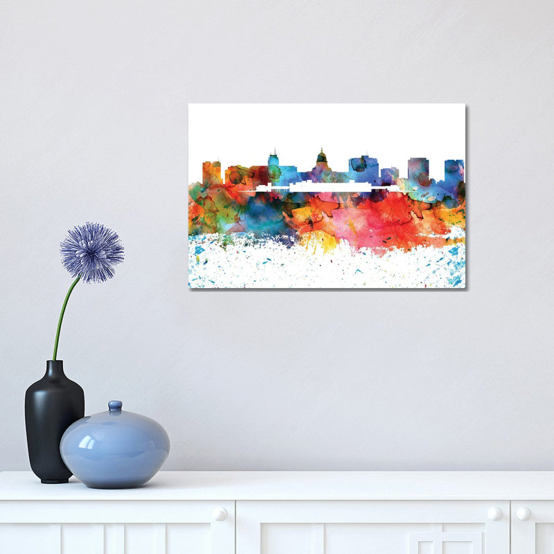 Madison Skyline - Wrapped Canvas Painting, 30.48 cm H x 45.72 cm W