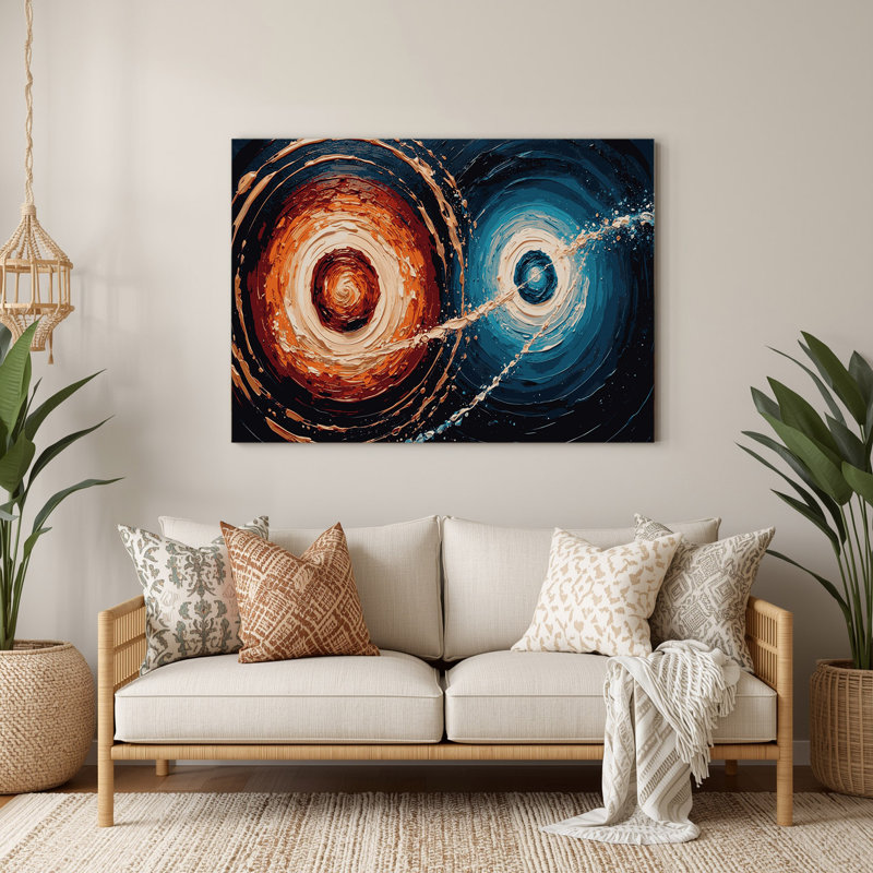 Space Binary star systems Gray Metal Wall Art, 12" H x 18" W