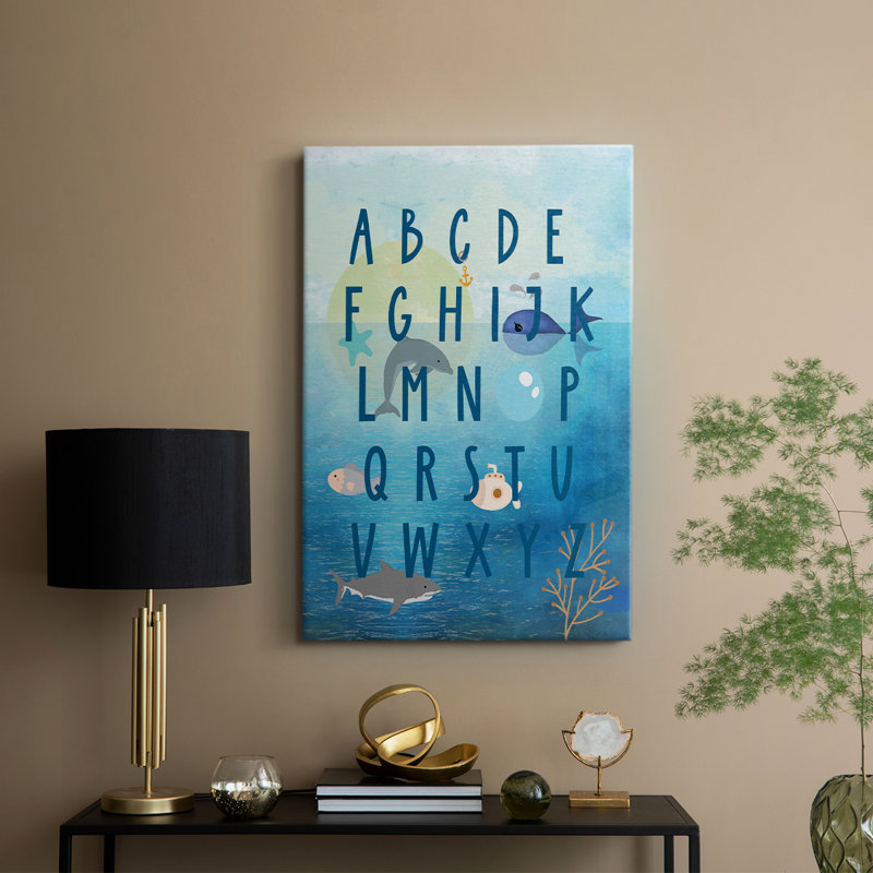 Alphabet sous-marin - Cavas enveloppés de galerie, H 60 po x l 40 po