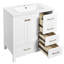 Meuble-lavabo 30 po avec lavabo en céramique et 4 tiroirs en bois massif