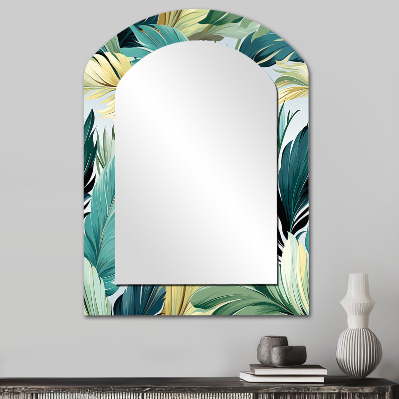 Palmier - motif tropical - miroir asymétrique tropical, 34 po x 25 po