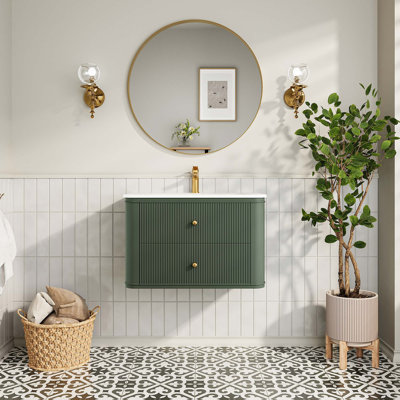 Meuble-lavabo mural flottant avec lavabo intégré