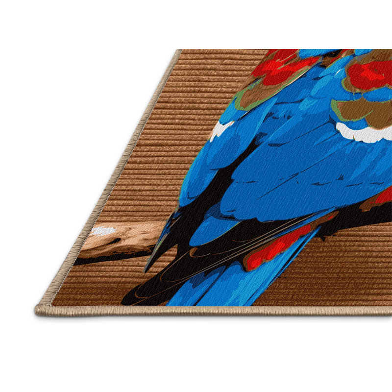  Tapis lavable Crimson Rosella Birds, Rectangulaire 7 pi x 10 pi