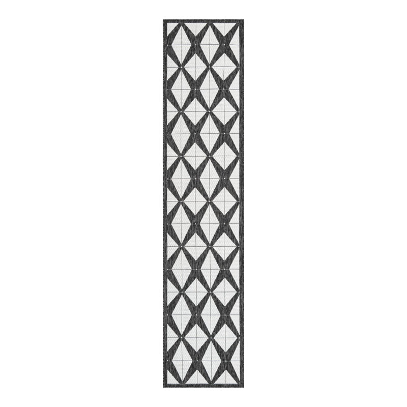 Geometric Indoor / Outdoor Rug, Runner 2'7" x 12'