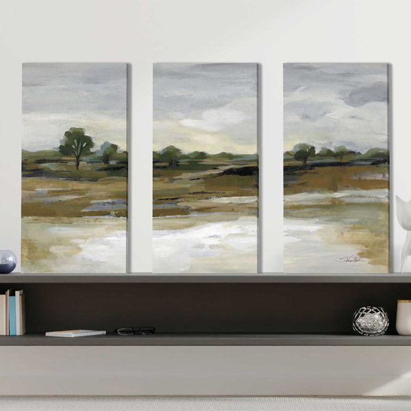 Red Barrel Studio® Cool April Day Crop On Canvas 3 Pieces Painting ...