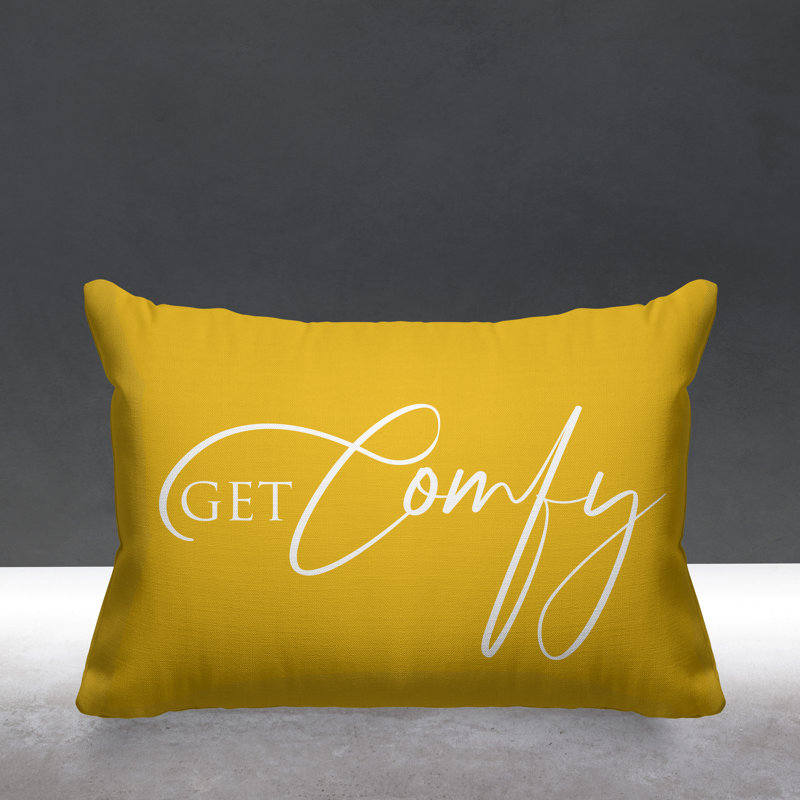 Aspire Get Comfy Outdoor Rectangular Pillow Cover & Insert, Yellow