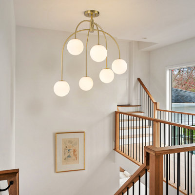 Murtie 6 - Light Dimmable Sputnik Modern Linear Glass Chandelier