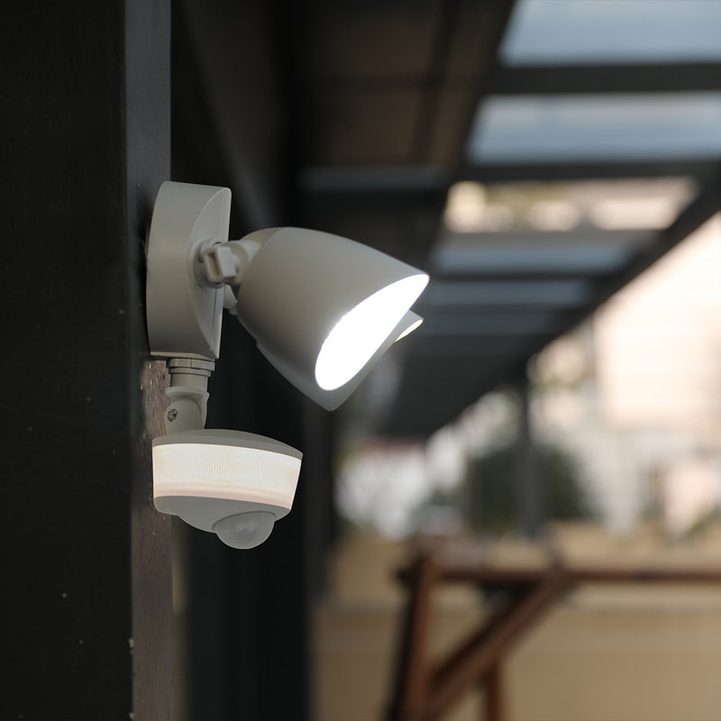 1 2 lumières de sécurité d'extérieur résistantes aux intempéries avec veilleuse, Blanc