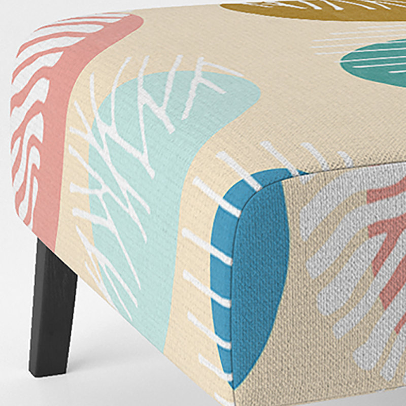 Fauteuil de chambre rembourré multicolore à motif de cercles multicolores