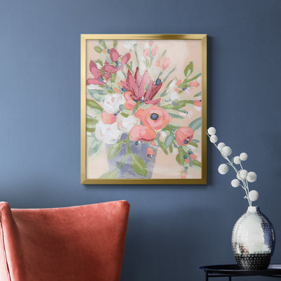 Toile encadrée de qualité supérieure Blush Array II - prête à être accrochée