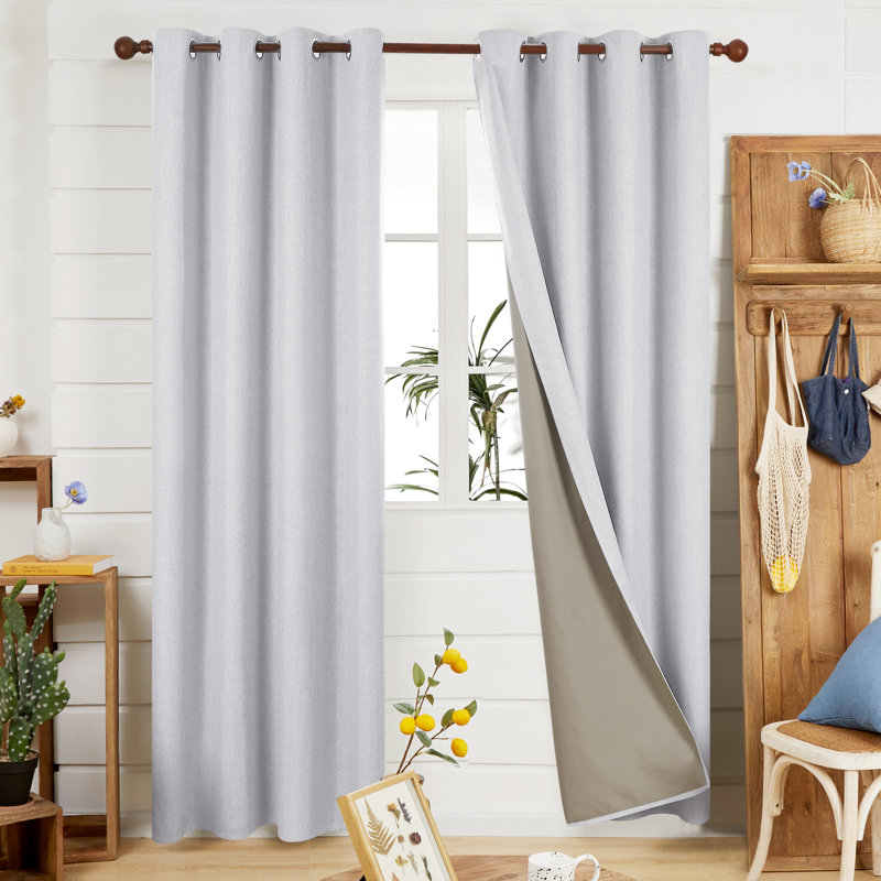 Paire de rideaux occultant Lythrodontas, L 52 po x H 63 po, Gris
