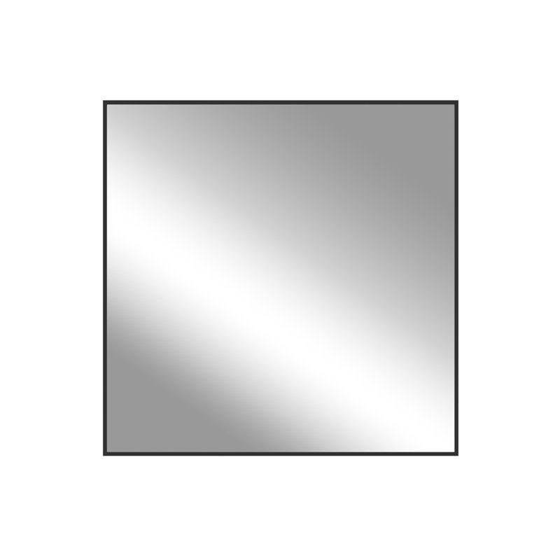 Miroir carré 36 po x 36 po en aluminium et aluminium sans distorsion - noir mat, deux options d'installation Cove, Noir mat