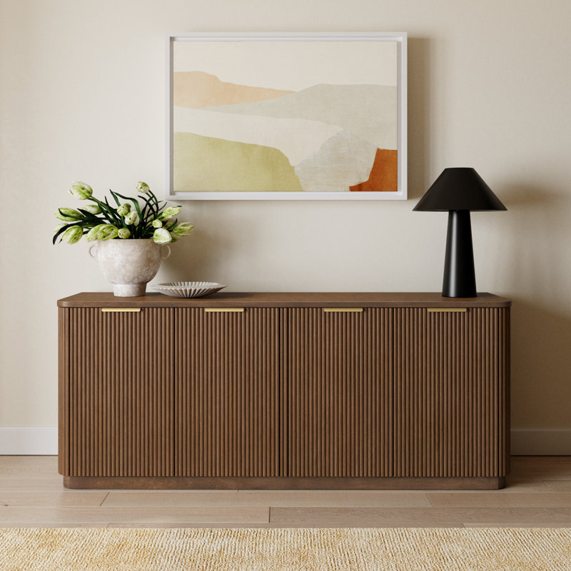 Nova 73.5" Sideboard, Brown Reeded Birch