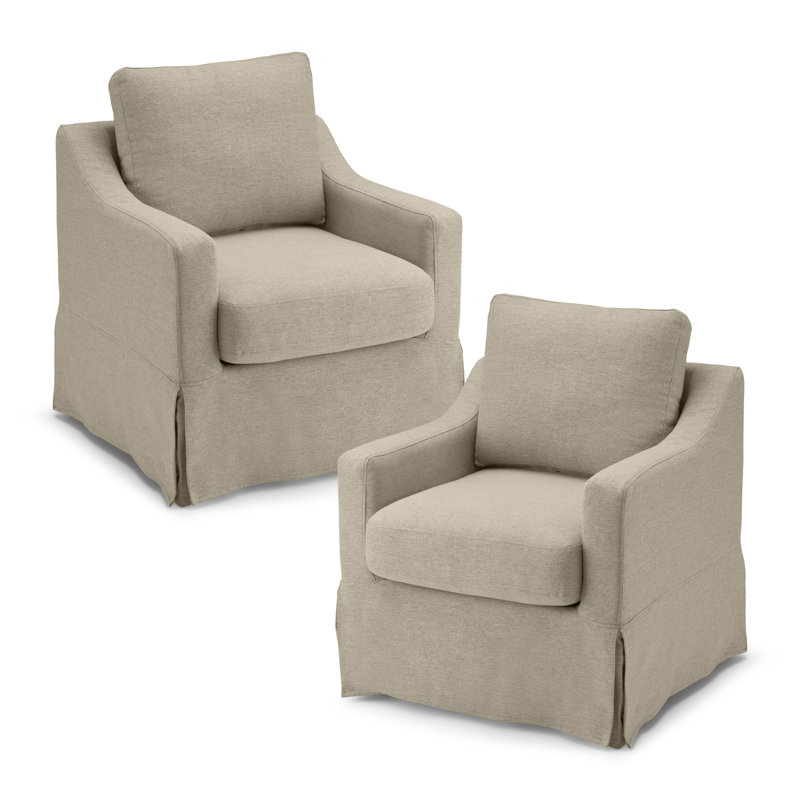 Fauteuil d'appoint pivotant en polyester, Sable