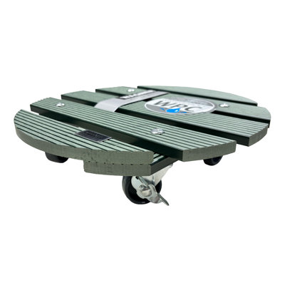 Support pour plante rond 11,4 "WPC avec roulettes verrouillables - support pour plante d'intérieur et d'extérieur vert sauge