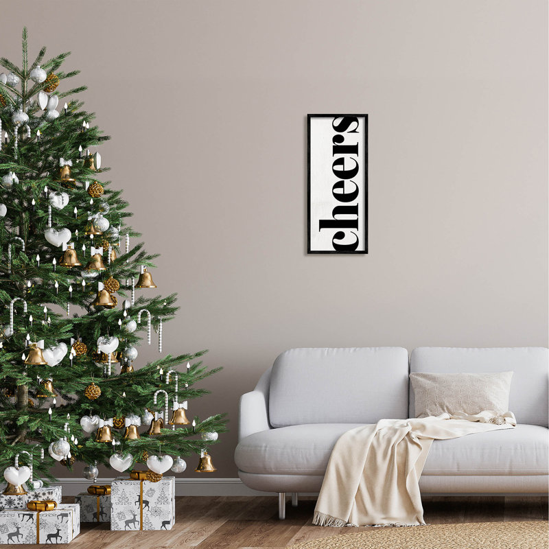 Plaque de cuisine Cheers Holiday at-277, Giclée encadrée noir minuit, H 24 po x l 10 po x P 1,5 po