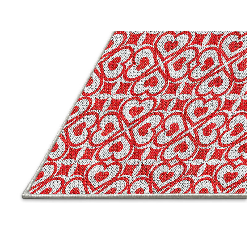 Tapis blanc / rouge Renfrew, Rectangle 2 pi x 5 pi