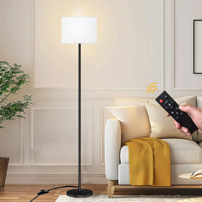 Modern Floor Lamp With Remote Control, Stepless Dimmable LED RGB Light, 9W Bulb Included, Adjustable Color Temperature & Brightness, 60.6" Tall Standing Lamp For Living Room, Bedroom, Office