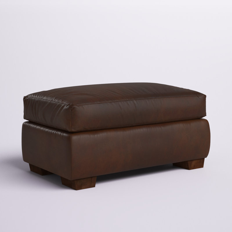 Repose-pieds en cuir véritable Porter, Cuir véritable Bistro Rustic