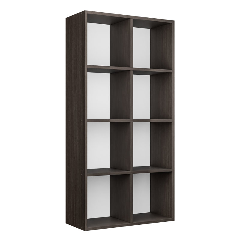 Bibliothèque décorative en bois massif 6 cubes Ariana 7,2, (4 tablettes) H 56 po x l 28 po x P 11,81 po, Brun