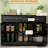 Kitchen Sideboard Cabinet, Black With Adjustable Shelves And 2 Drawers For Efficient Storage Buffet Cabinet Sideboard, Shelves. Modern . , Tipping. 45.18" W X 15.5" D 32" H