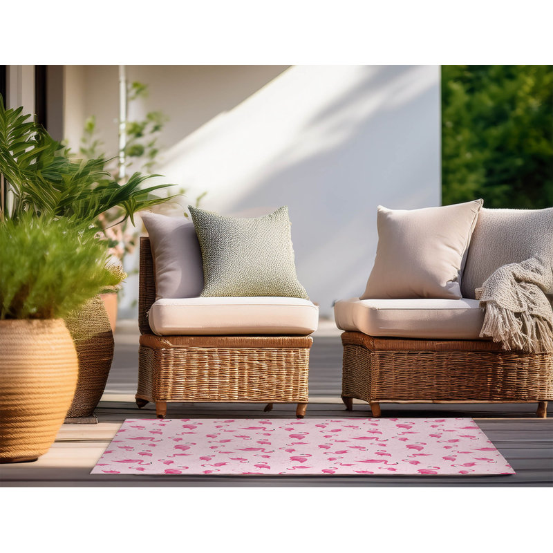 Tapis d'extérieur Summer Flamingo, Rectangulaire 2 pi x 3 pi