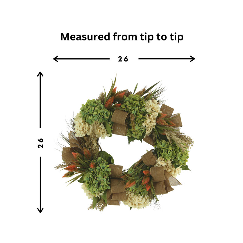 Handcrafted Faux Hydrangea Wood 26'' Wreath