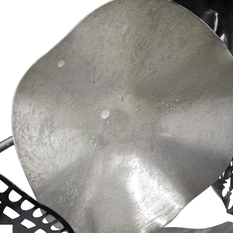 Silver/Black Metal Textured Plate Wall Decor with Black Accents 59" x 3" x 25"