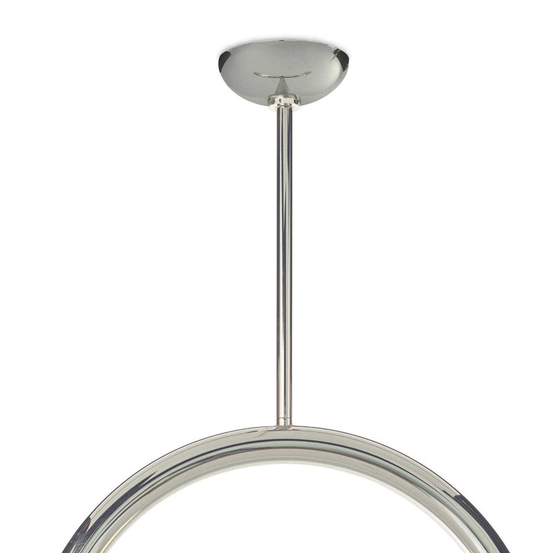 Happy Pendant, Polished Nickel, 16" H x 22.5" W x 5" D