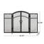 Pare-étincelles pliable en fer avec portes et outils, finition noir mat, noir facile d'accès de 50,5 po x 5,5 po et 32 po