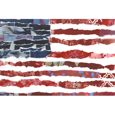 " Patriotic Collage Flag II " by Regina Moore Painting Print