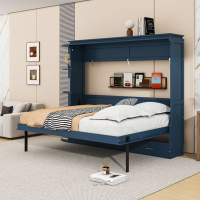 Murphy Bed with Shelves and 3 Drawer