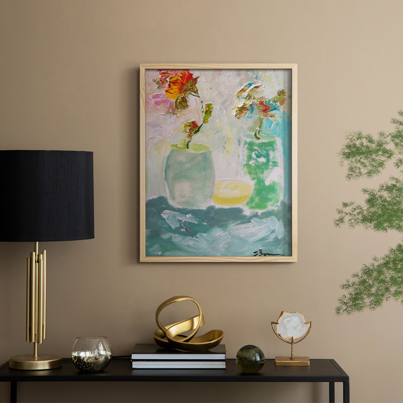 «Tahitian Sunrise», reproduction encadrée - bois massif, Naturel, H 11 po x l 9 po