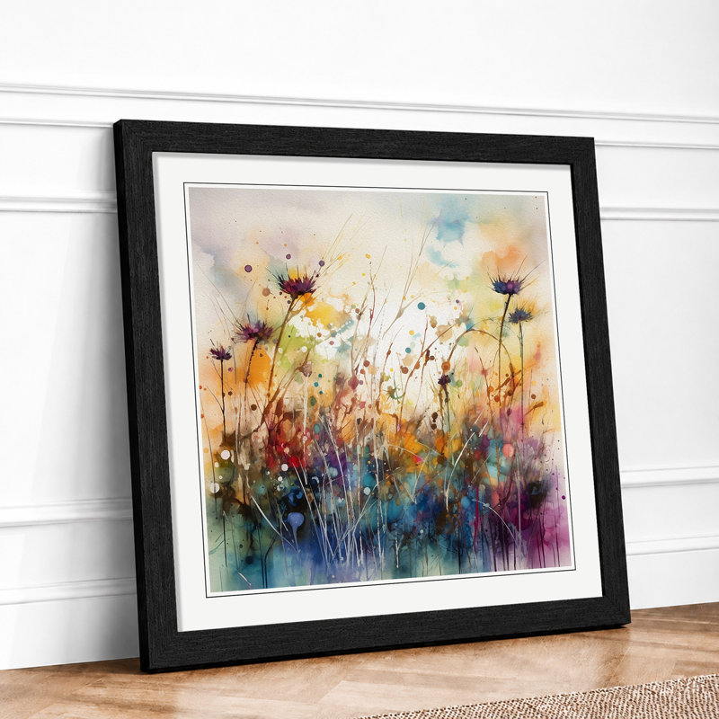 Meadow No.4 - Framed Print, Black