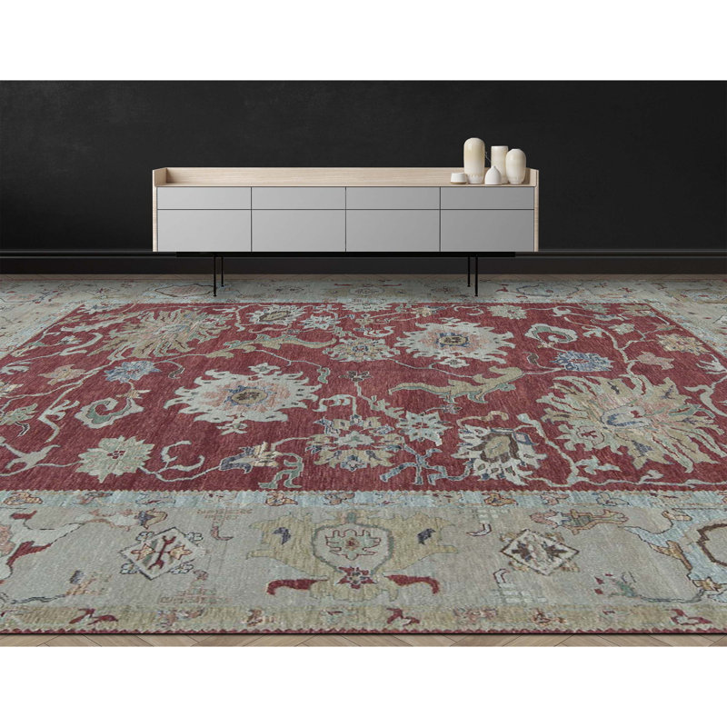 Ziegler Wool Oriental Area Rug in Rust/Beige