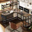 L-Shape Computer Desk 140cm x 50cm x 75cm with Adjustable Storage Rack-1004065395-963932833-1004065392