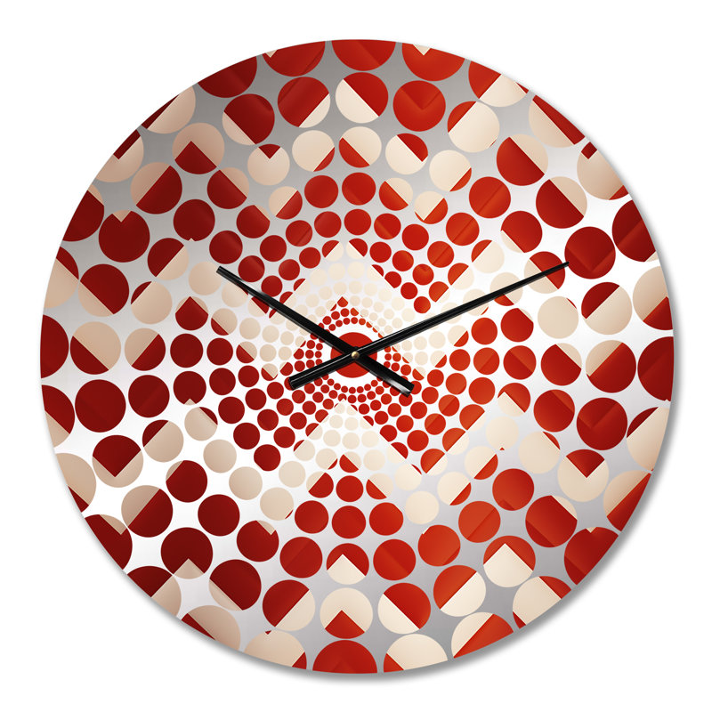 Fiery Red Chevron Passion - Horloge murale à chevrons, Petit