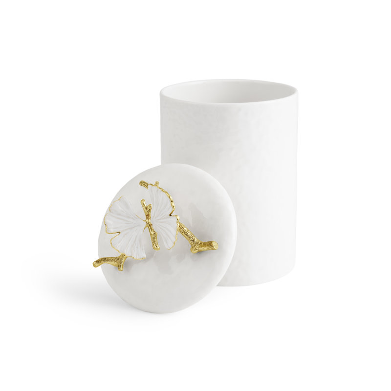 Butterfly Ginkgo Gold Porcelain Canister - Thumbnail 2